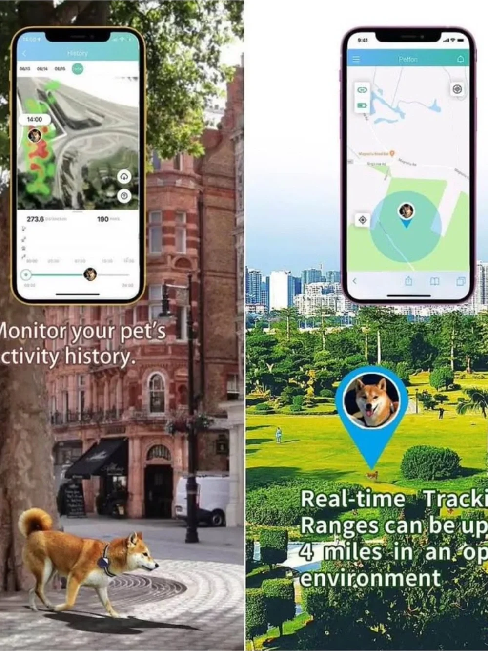 PetFon Pet GPS Tracker,Real Tracking Collar Device,APP Control For Dogs And Pets